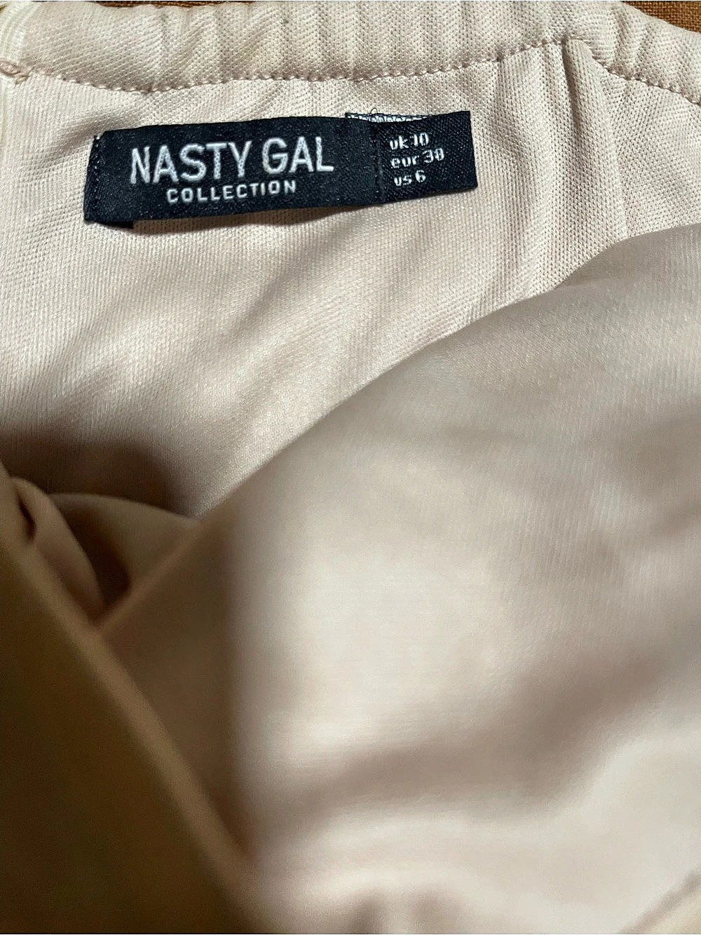 Nasty Gal Button Front Mini Dress in Beige Size US 6 - Picture 3 of 3